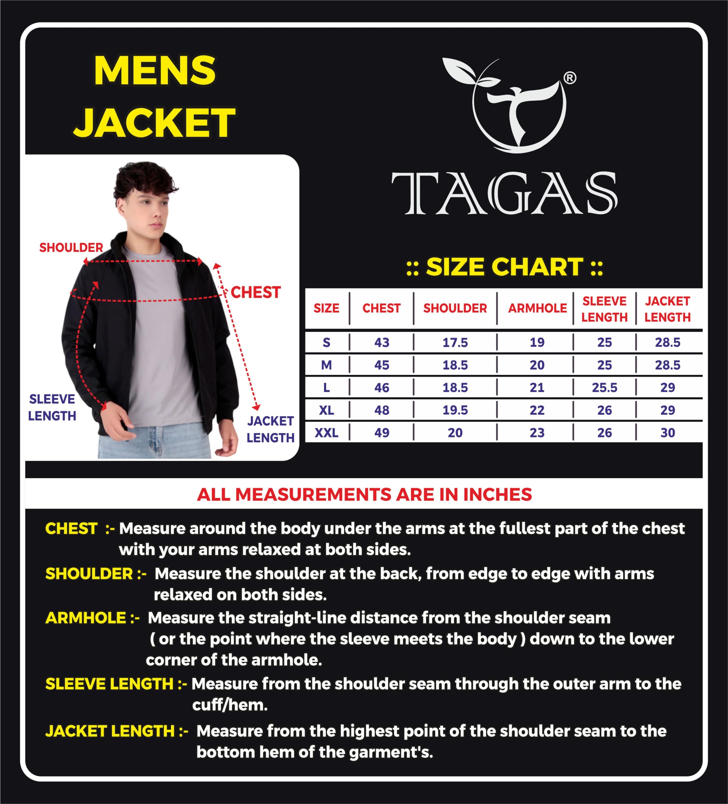 TAGAS Men's Regular Jacket Fit For Casual Wear || Latest Stylish Jacket For Men ||Regular Fit Zip-Up Casual jacket|| bomber jacket for men(MJ-9015) (L, NAVY)